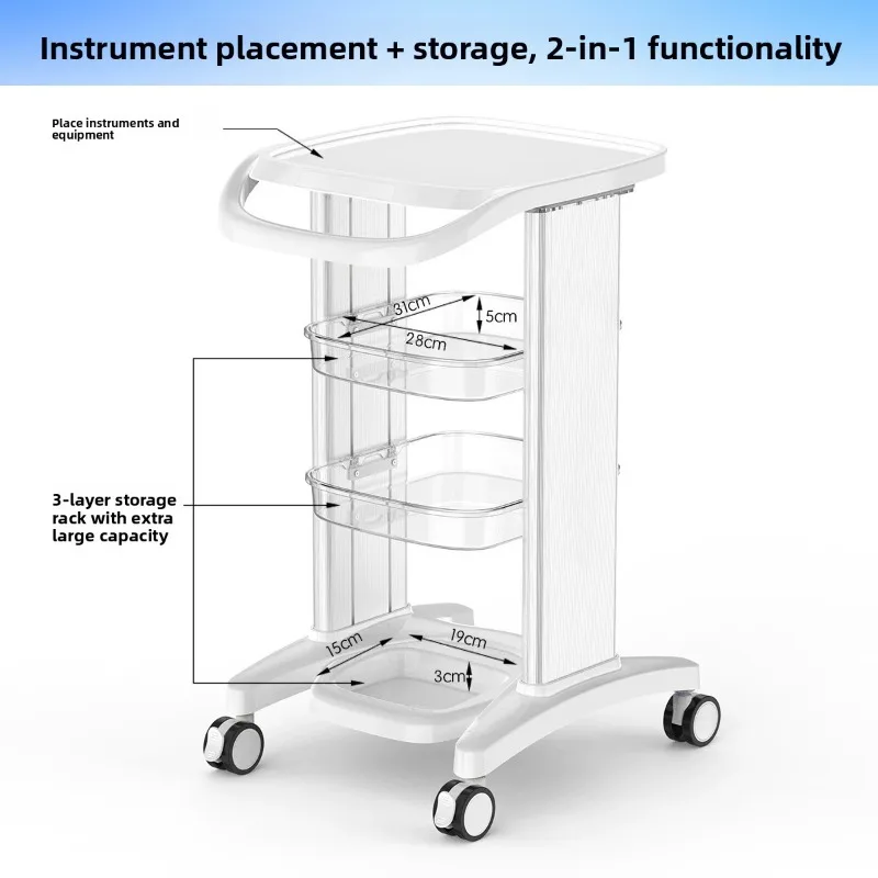 High-end medical beauty instrument cart Equipment operation cart Aluminum alloy transparent can be customized
High-end medical beauty instrument cart Equipment operation cart Aluminum alloy transparent can be customized