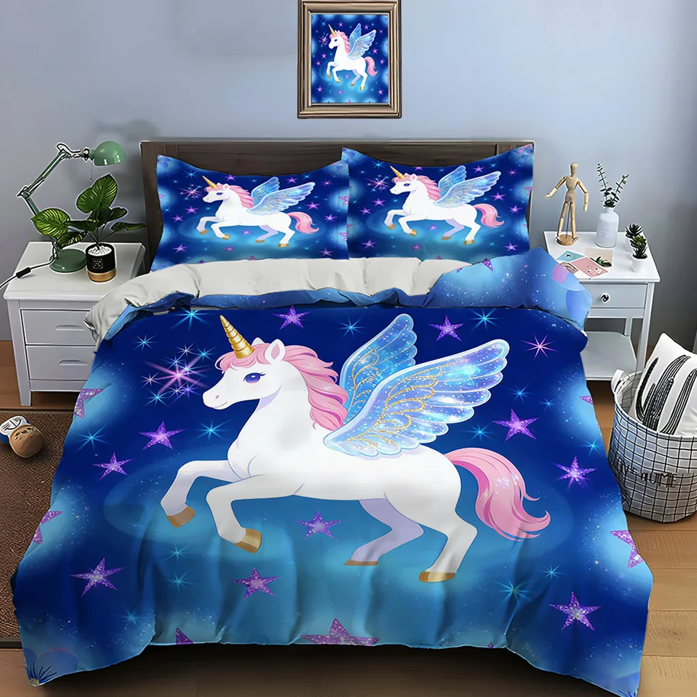 Fantasy unicorn flying in starry sky Print Bedding Set 1 Duvet Cover 2 Pillowcases for Adult and Children Luxury Gift Full Size
Fantasy unicorn flying in starry sky Print Bedding Set 1 Duvet Cover 2 Pillowcases for Adult and Children Luxury Gift Full Size