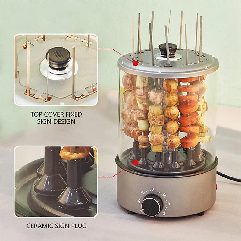 Household Skewers Electric Vertical Grill Barbecue Self-baking Machine Barbecue Grill Automatic Rotating Smokeless Grill
Household Skewers Electric Vertical Grill Barbecue Self-baking Machine Barbecue Grill Automatic Rotating Smokeless Grill