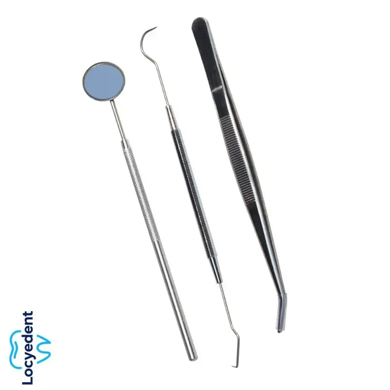 3Pcs Dental Mouth Mirror Set with Stainless Steel Tweezers And Elbow Probe - Dentist Instrument Teeth Cleaning Whitening Tools
3Pcs Dental Mouth Mirror Set with Stainless Steel Tweezers And Elbow Probe - Dentist Instrument Teeth Cleaning Whitening Tools
