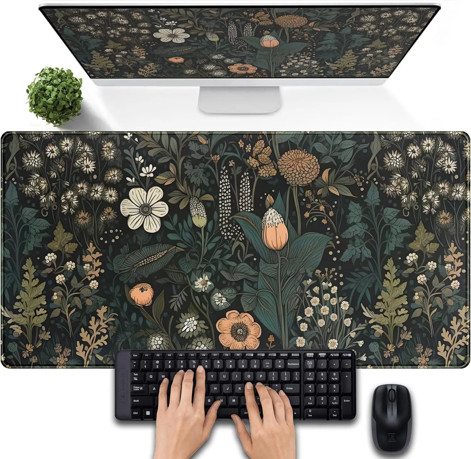 Dark Flower Desk Mat Floral Plants Mouse Pad, Aesthetic Wildflowers Large Gaming Mousepad Desk Pad for Women Office Desk
Dark Flower Desk Mat Floral Plants Mouse Pad, Aesthetic Wildflowers Large Gaming Mousepad Desk Pad for Women Office Desk