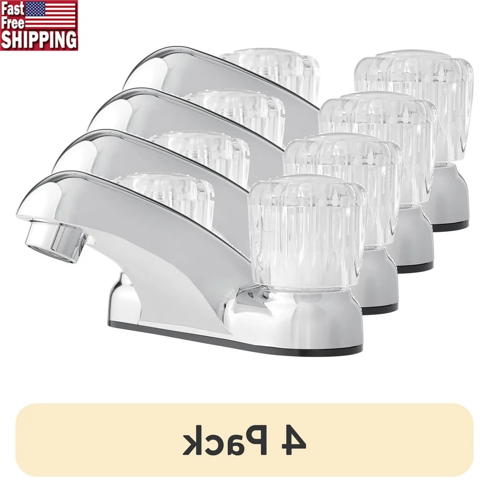 4 Pack Nonmetallic Acrylic Double Handle Bath Faucet 3 Hole Installation Washerless Bathroom Sink Faucet Low Spout Flow Rate 1
4 Pack Nonmetallic Acrylic Double Handle Bath Faucet 3 Hole Installation Washerless Bathroom Sink Faucet Low Spout Flow Rate 1