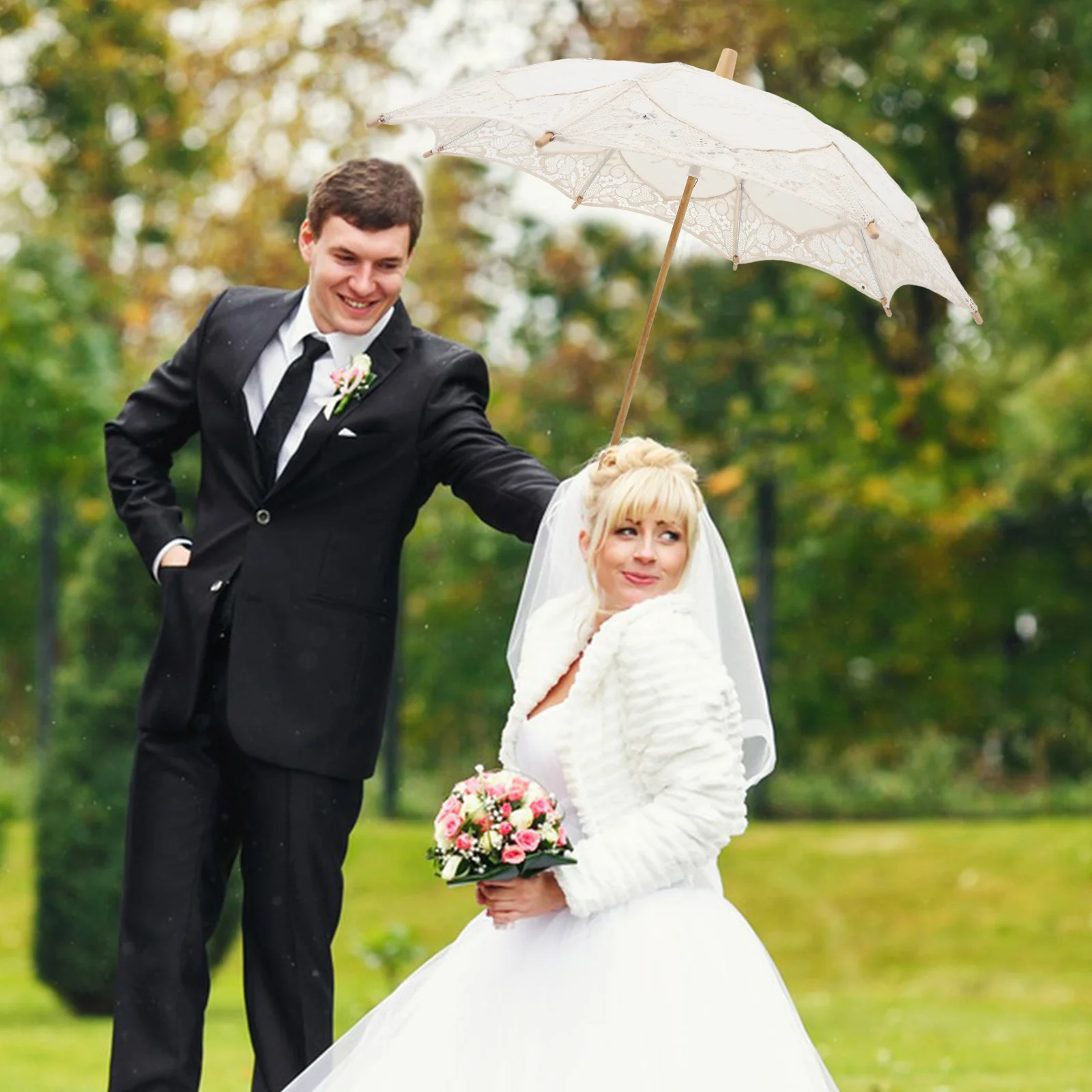 Umbrella Lace Wedding Umbrellas Decorative Craft Retro Parasol White for Girls Flower Shaped Travel 
Umbrella Lace Wedding Umbrellas Decorative Craft Retro Parasol White for Girls Flower Shaped Travel