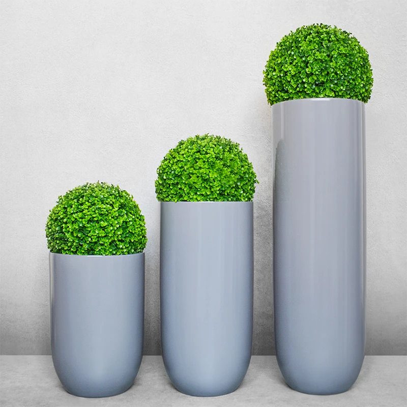 Круглая большая ваза из FRP от пола до потолка, простая современная домашняя модельная комната, мягкое украшение, прямая посуда для цветов в отеле