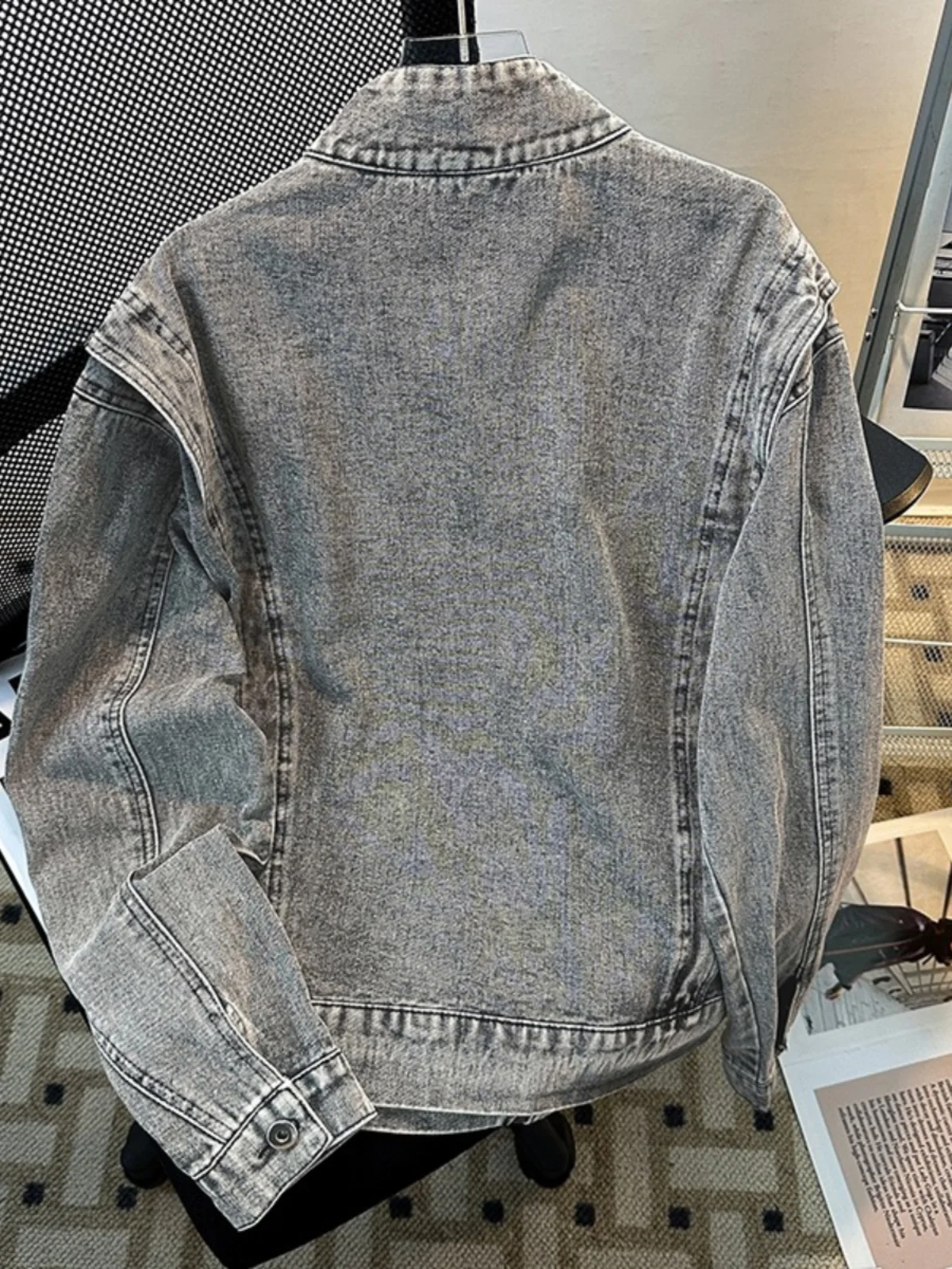 Retro American Waed ey Jaet Zipper Design ex Streetwear Biker Denim Outerwear Spring Autumn Seasonal Long Sve
Retro American Waed ey Jaet Zipper Design ex Streetwear Biker Denim Outerwear Spring Autumn Seasonal Long Sve