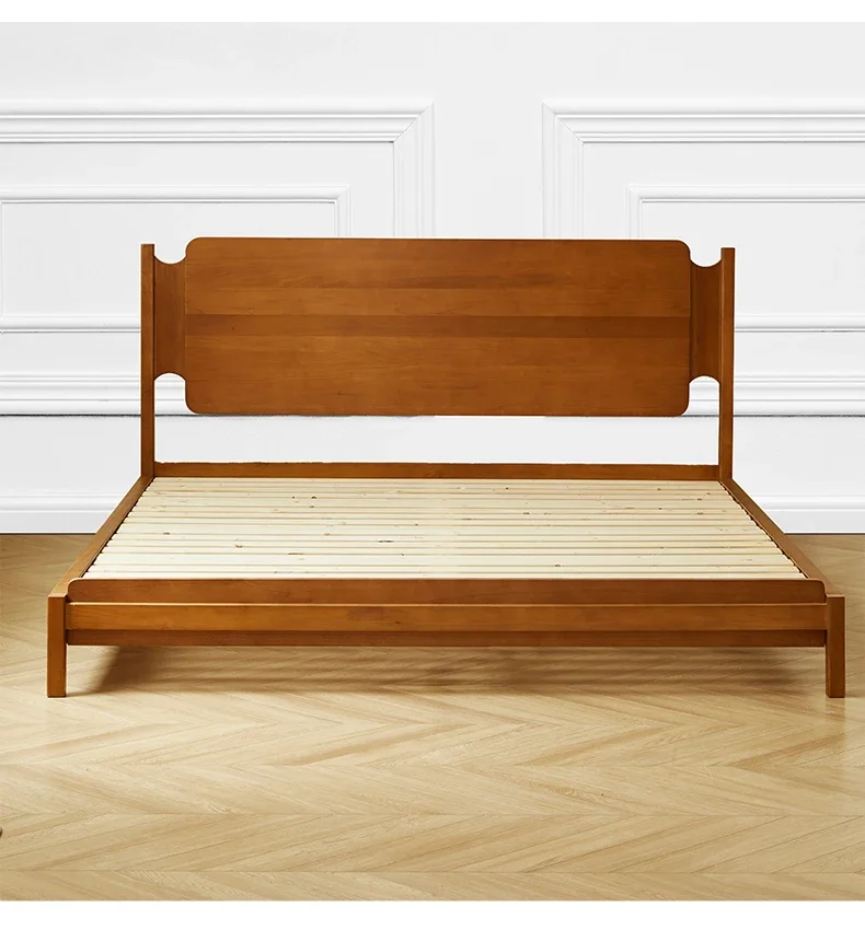 Nordic vintage solid wood bed, simple Japanese master bedroom, log upholstered bed, bedroom double bed
Nordic vintage solid wood bed, simple Japanese master bedroom, log upholstered bed, bedroom double bed