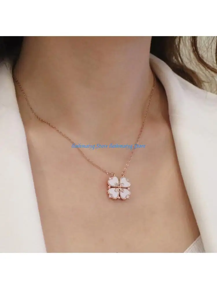 573B Good Luck Necklace Heart Pendant Chain Four Clover Necklaces Gift for Women
573B Good Luck Necklace Heart Pendant Chain Four Clover Necklaces Gift for Women