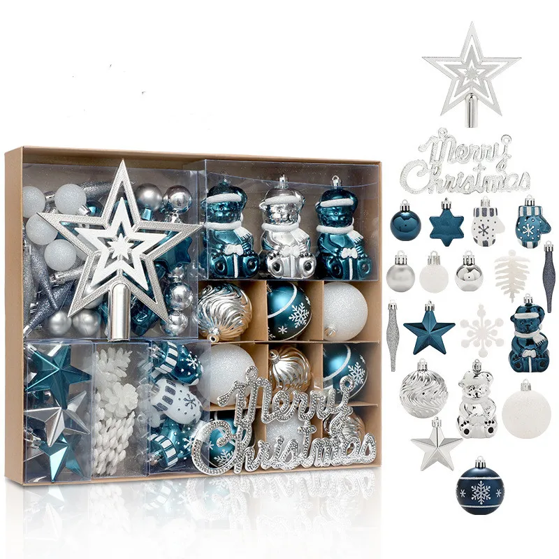 Christmas Decorations Painted Blue White Silver Christmas Ball Set Tree Top Star Hanging Christmas Tree Decoration Pendant
Christmas Decorations Painted Blue White Silver Christmas Ball Set Tree Top Star Hanging Christmas Tree Decoration Pendant