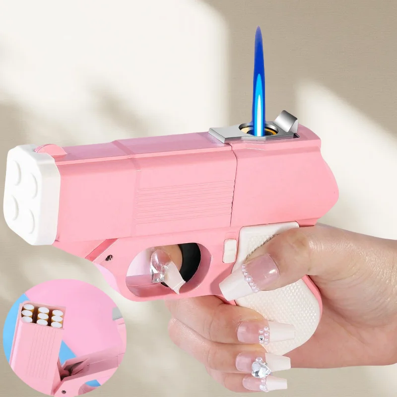 New Windproof Large Capacity Cigarette Clip Inflatable Lighter Windproof Spray Blue Gun Type Butane Gas Lighter Smoking Tool
New Windproof Large Capacity Cigarette Clip Inflatable Lighter Windproof Spray Blue Gun Type Butane Gas Lighter Smoking Tool