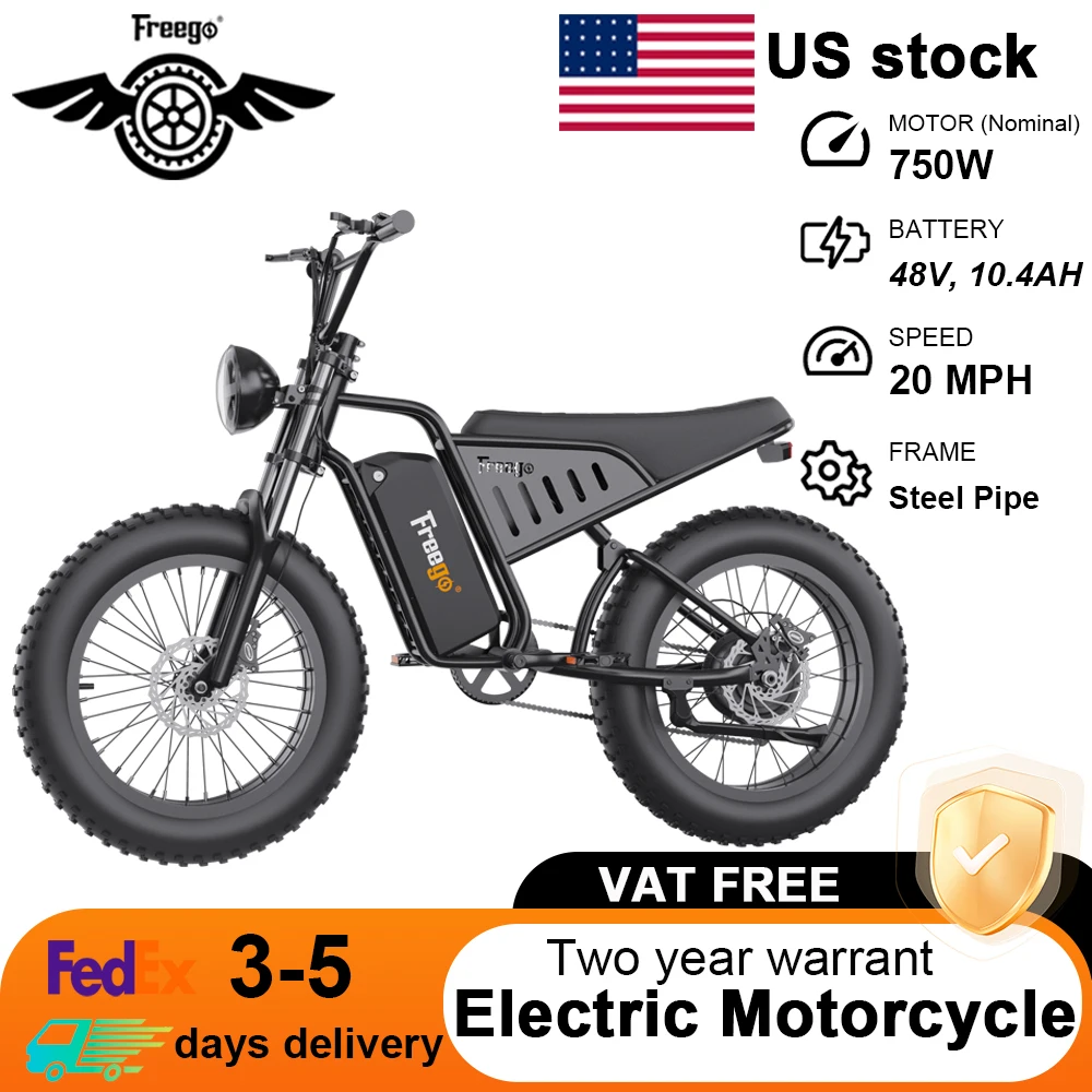 Freego 1000W Electric Motorcycles 48V 12.5Ah Ebike Fat Tire Electric Bike 28MPH & 30Mile Suitable for Teenage and Women
Freego 1000W Electric Motorcycles 48V 12.5Ah Ebike Fat Tire Electric Bike 28MPH & 30Mile Suitable for Teenage and Women