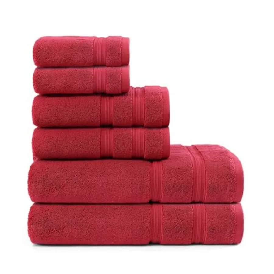 Bath Towels for Home Use, 100 Plush Cotton with Zero Twist Construction, Solid Red, Soft Absorbent Quick-Dry Medium Weight 6-Pi
Bath Towels for Home Use, 100 Plush Cotton with Zero Twist Construction, Solid Red, Soft Absorbent Quick-Dry Medium Weight 6-Pi