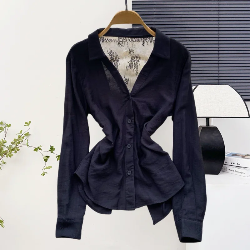 Summer,Korean,Style,Slim,Blouse,Chic,Sexy,Polo collar,Patchwork,Lace,Single-breasted,Women,Long Sleeve,Shirt,Casual,Tops,57304
Summer,Korean,Style,Slim,Blouse,Chic,Sexy,Polo collar,Patchwork,Lace,Single-breasted,Women,Long Sleeve,Shirt,Casual,Tops,57304