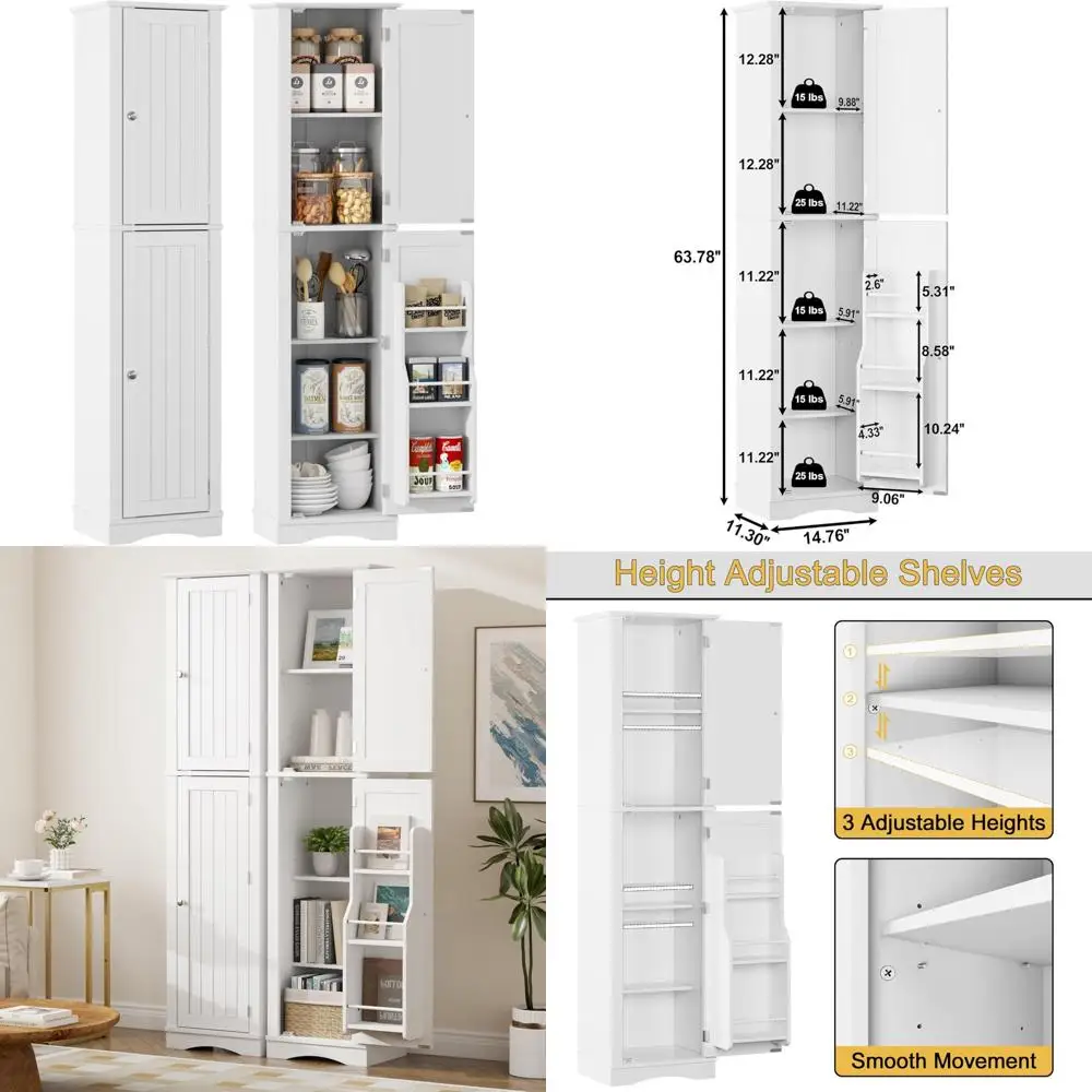 Space-Saving Tall Bathroom Storage Cabinet, 64-Inch Skinny Kitchen Pantry Cabinet with Door, Compact Wooden Freestanding Storage
Space-Saving Tall Bathroom Storage Cabinet, 64-Inch Skinny Kitchen Pantry Cabinet with Door, Compact Wooden Freestanding Storage