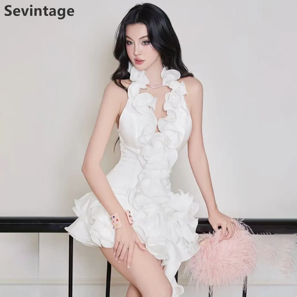 Белое короткое вечернее платье Sevintage 2025 с бретелькой на шее, мини-платье с оборками для выпускного вечера для свадебного платья по индивидуальному заказу
Белое короткое вечернее платье Sevintage 2025 с бретелькой на шее, мини-платье с оборками для выпускного вечера для свадебного платья по индивидуальному заказу