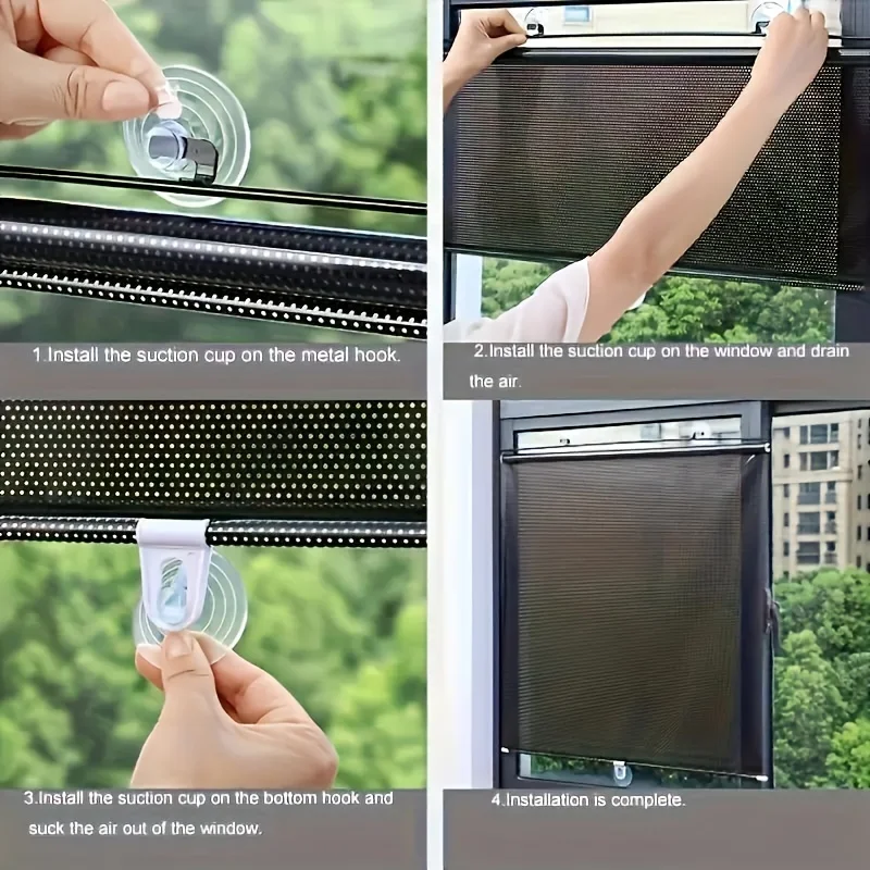 Non-perforated sun blinds with 3 suction cups, temporary portable roller curtains for family bedrooms, office cars, Black Sun Sh
Non-perforated sun blinds with 3 suction cups, temporary portable roller curtains for family bedrooms, office cars, Black Sun Sh