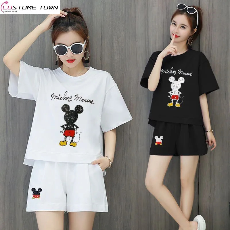Summer casual sportswear set loose fit fashionable printed short sleeved top+shorts two-piece set
Summer casual sportswear set loose fit fashionable printed short sleeved top+shorts two-piece set