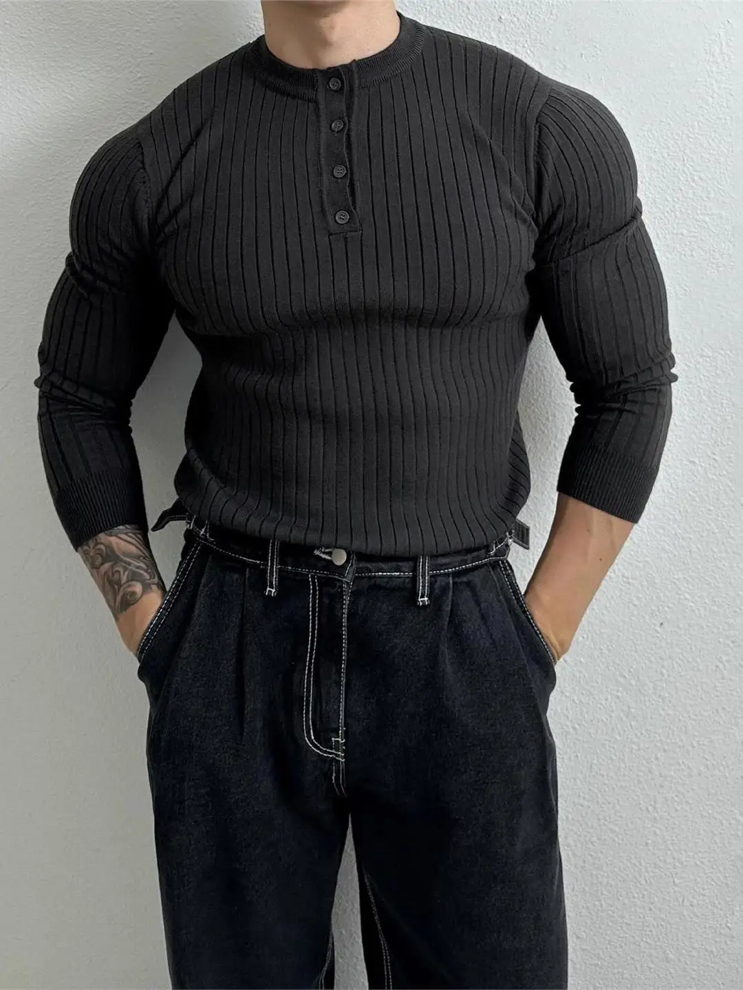 Мужская трикотажная футболка Henry Collar с длинным рукавом, универсальная, приталенная, в корейском стиле, премиум-класса, для мускулистых мужчин, осенняя новинка.
Мужская трикотажная футболка Henry Collar с длинным рукавом, универсальная, приталенная, в корейском стиле, премиум-класса, для мускулистых мужчин, осенняя новинка.