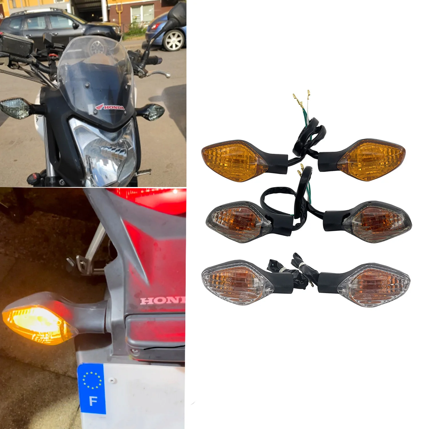 Motorcycle Front/Rear Turn Signal Indicator Light For HONDA CBR650F CB650F CBR500R CB500F CB500X CBR400R CB400F CB400X
Motorcycle Front/Rear Turn Signal Indicator Light For HONDA CBR650F CB650F CBR500R CB500F CB500X CBR400R CB400F CB400X