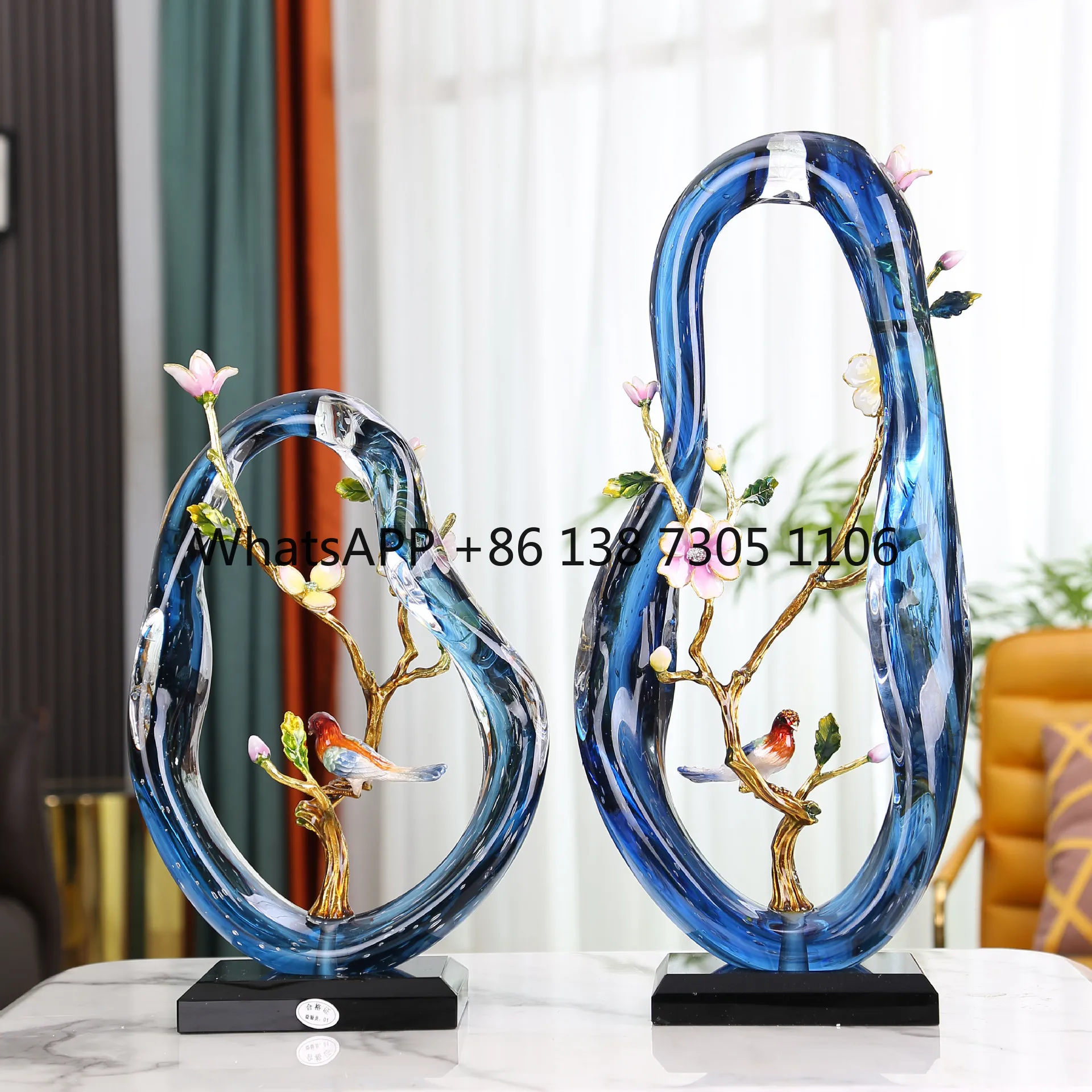 Enamel color blue transparent streamer ornament irregular home living room desktop decoration artwork
Enamel color blue transparent streamer ornament irregular home living room desktop decoration artwork