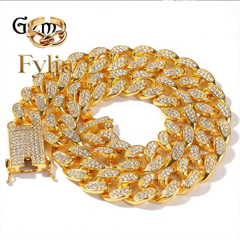 Fylia Jewelry Luxury 24K 9999 Pure Gold real gold 20mm Full Diamond Men's Miami Cuban Chain Necklace bracelet
Fylia Jewelry Luxury 24K 9999 Pure Gold real gold 20mm Full Diamond Men's Miami Cuban Chain Necklace bracelet