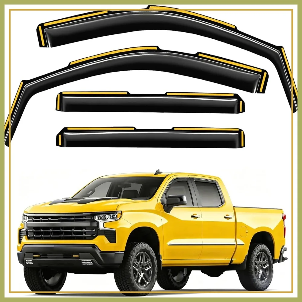 Window Rain Guards Fit Chevy Silverado 1500/GMC Sierra 1500 2019-2026 Crew Cab Extra Durable Deflectors Visors Vent Shades
Window Rain Guards Fit Chevy Silverado 1500/GMC Sierra 1500 2019-2026 Crew Cab Extra Durable Deflectors Visors Vent Shades