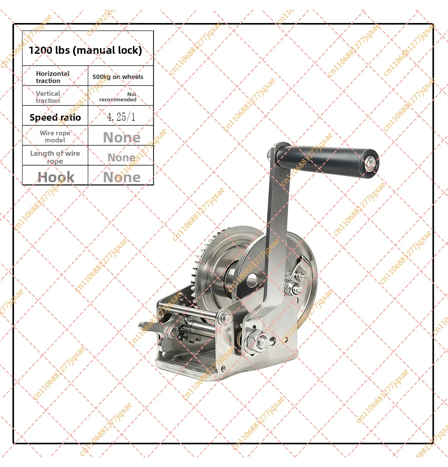 800LBS Heavy Duty Stainless Steel Hand Crank Winch, Self-Locking Manual Cable Hoist
800LBS Heavy Duty Stainless Steel Hand Crank Winch, Self-Locking Manual Cable Hoist