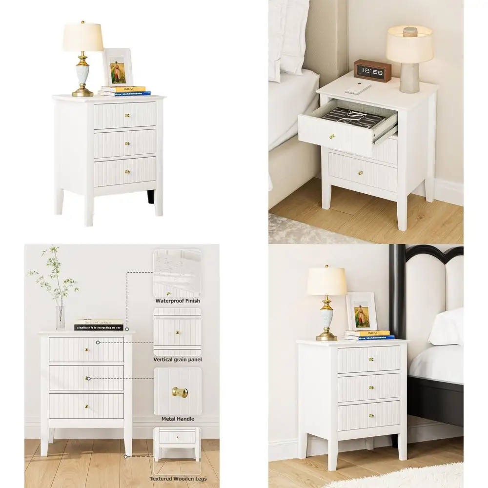 Белая тумбочка в стиле фермерского дома с 3 ящиками, современный акцентный столик середины века для спальни и гостиной
Белая тумбочка в стиле фермерского дома с 3 ящиками, современный акцентный столик середины века для спальни и гостиной