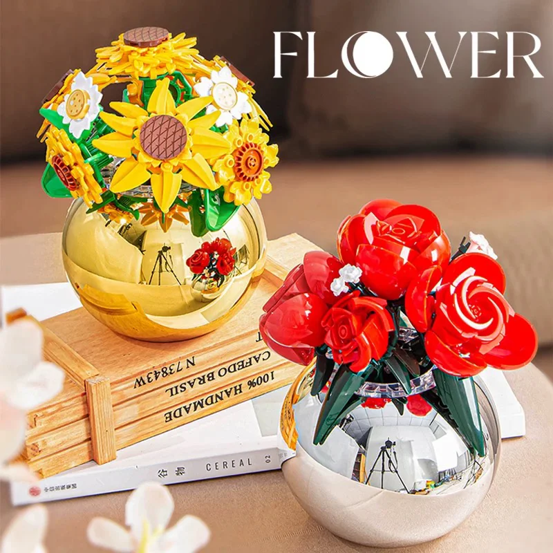 Rose building blocks, preserved flowers, potted roses, table ornaments, toys, assembly, educational gifts for girls
Rose building blocks, preserved flowers, potted roses, table ornaments, toys, assembly, educational gifts for girls