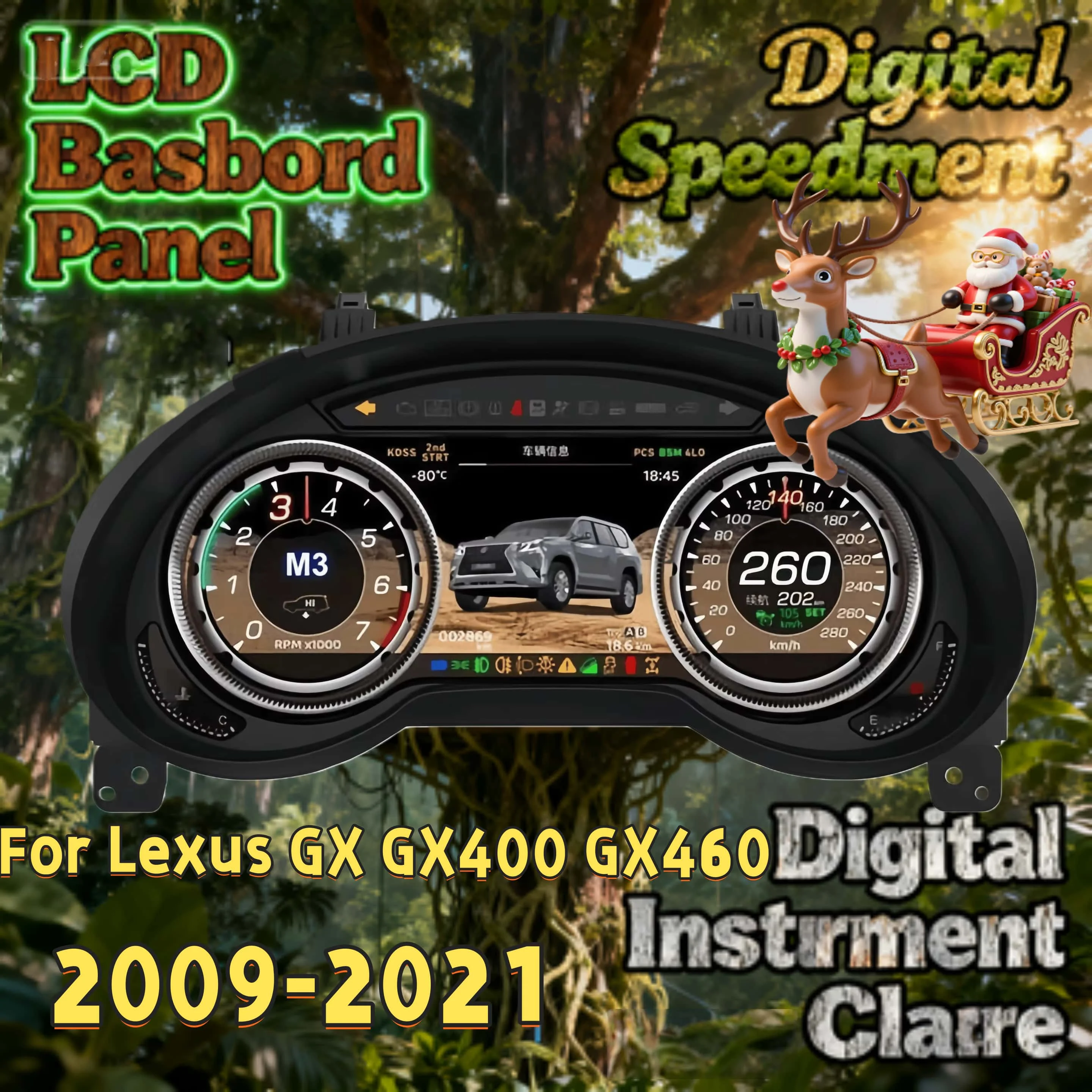 12.3 Inch Auto Speedometer LCD Dashboard Virtual Instrument Cockpit Car For Lexus GX GX400 GX460 2009-2021 Digital Cluster
12.3 Inch Auto Speedometer LCD Dashboard Virtual Instrument Cockpit Car For Lexus GX GX400 GX460 2009-2021 Digital Cluster