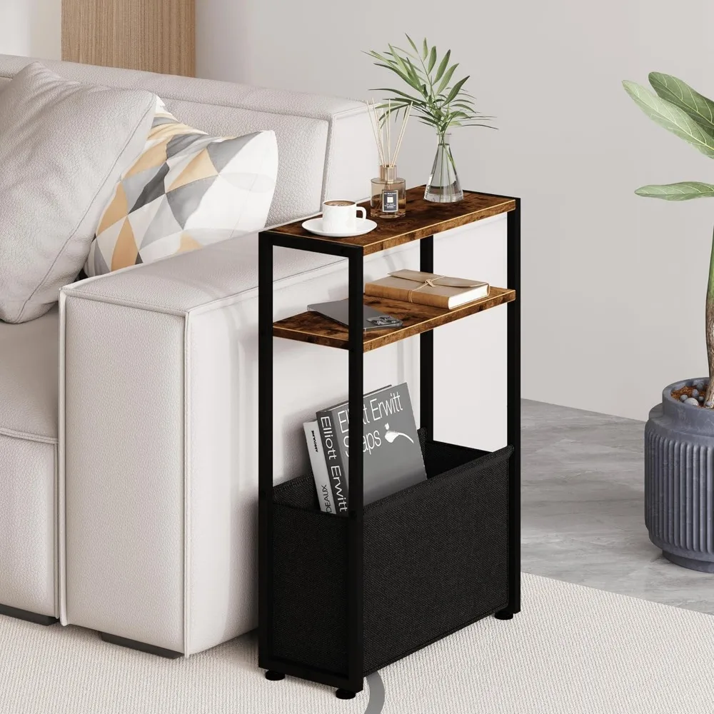 Narrow Side Table, Slim End Tables with Fabric Basket, Skinny Table for Small Spaces, Thin Bedside Table for Living Room, Bedroo
Narrow Side Table, Slim End Tables with Fabric Basket, Skinny Table for Small Spaces, Thin Bedside Table for Living Room, Bedroo