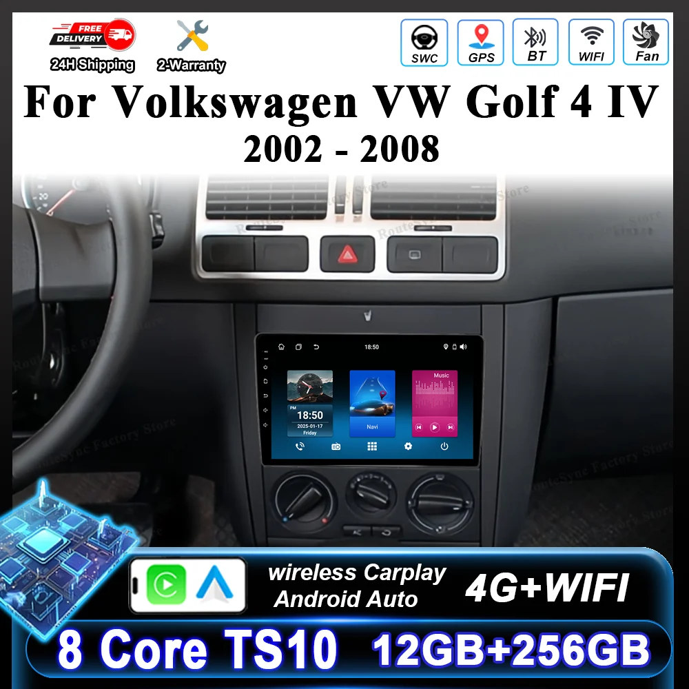 Android 16 For Volkswagen VW Golf 4 IV 2002 2003 2004 2005 2006 2007 2008 Car DVD GPS Navigation Carplay Multimedia Video Player
Android 16 For Volkswagen VW Golf 4 IV 2002 2003 2004 2005 2006 2007 2008 Car DVD GPS Navigation Carplay Multimedia Video Player