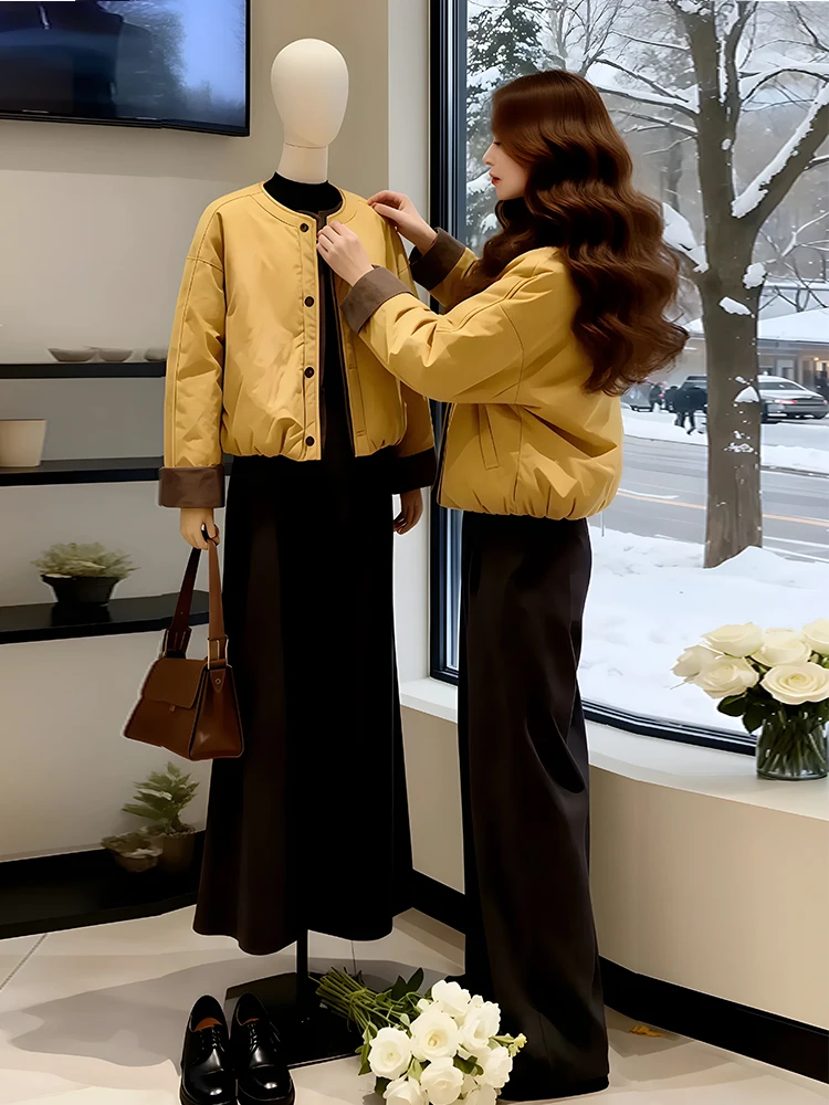 Women's Lightweight down Cotton Jaet 2026 Winter New Sle Casual Faionable Versatile Loose Fit Long Sve round Ne
Women's Lightweight down Cotton Jaet 2026 Winter New Sle Casual Faionable Versatile Loose Fit Long Sve round Ne