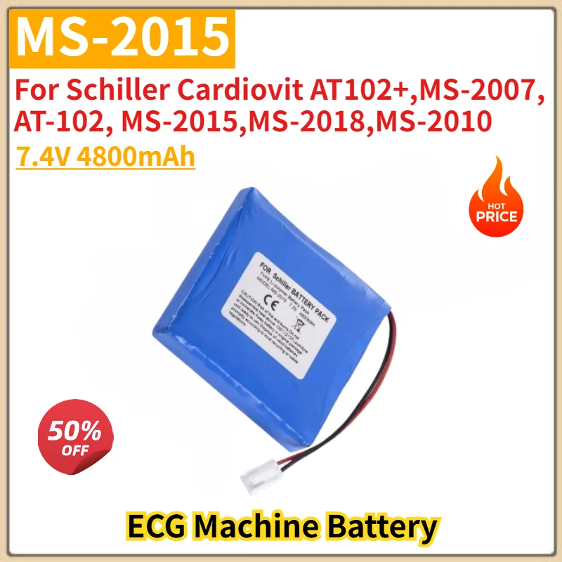 7.4V 4800mAh for Schiller Cardiovit AT102+,MS-2007,AT-102,MS-2015,MS-2018,MS-2010 ECG Brand New High Quality Replacement Battery
7.4V 4800mAh for Schiller Cardiovit AT102+,MS-2007,AT-102,MS-2015,MS-2018,MS-2010 ECG Brand New High Quality Replacement Battery