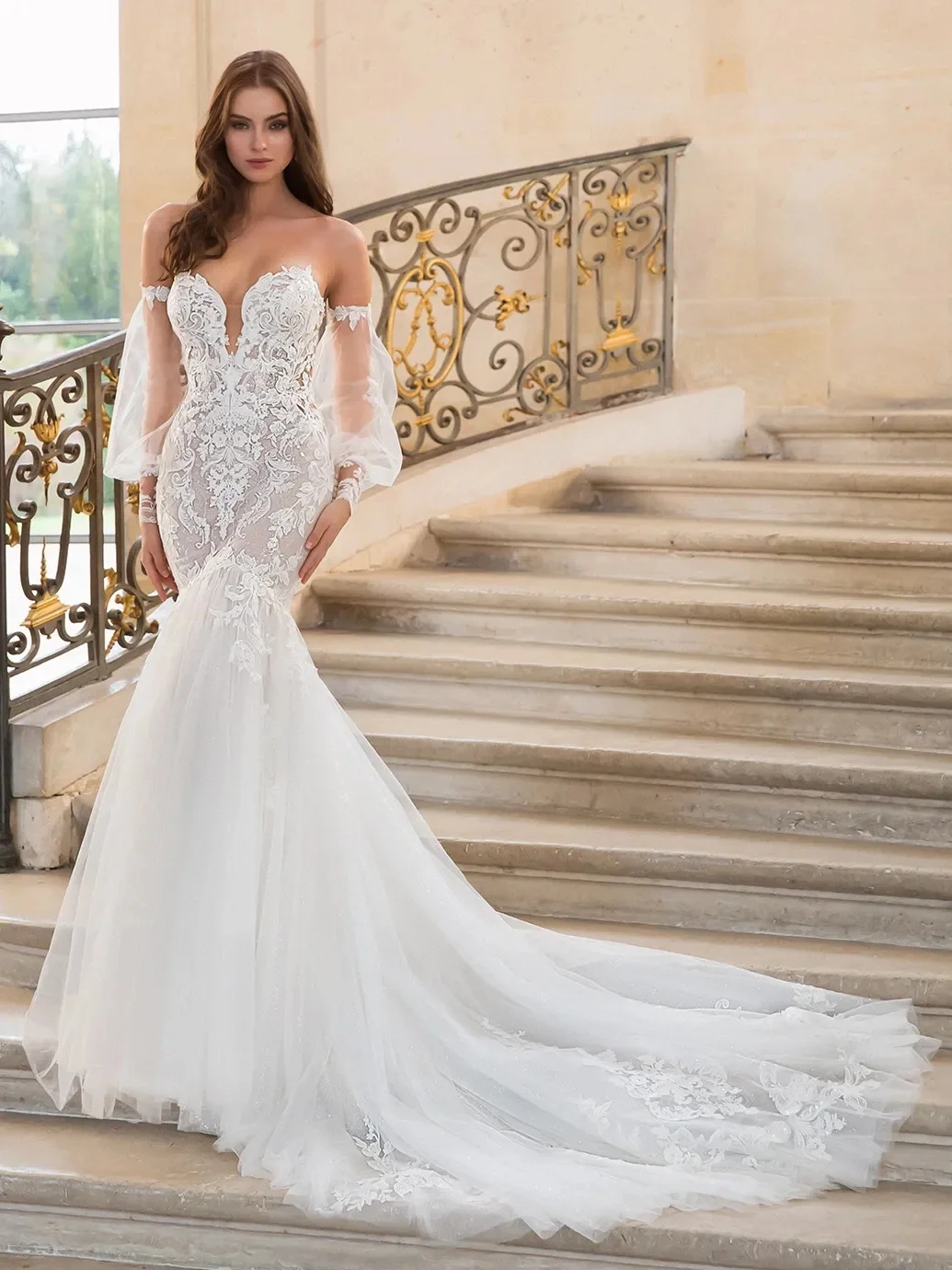 Romantic Off Shoulder Wedding Dresses Lace Appliques Detachable Sleeves Bridal Gowns Floor Length Customized Vestidos De Mariee
Romantic Off Shoulder Wedding Dresses Lace Appliques Detachable Sleeves Bridal Gowns Floor Length Customized Vestidos De Mariee