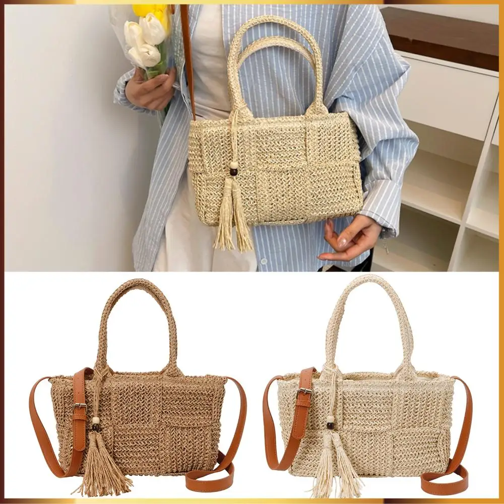 Handwoven Straw Bag Large Capacity Straw Tassel Crochet Shoulder Bag Adjustable Shoulder Strap for Women Travel & Pool Day
Handwoven Straw Bag Large Capacity Straw Tassel Crochet Shoulder Bag Adjustable Shoulder Strap for Women Travel & Pool Day