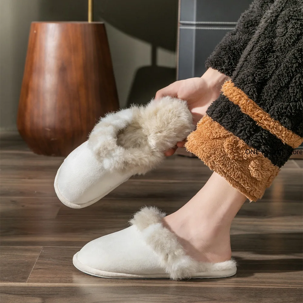 Closed Toe Warm Cotton Slippers Women Faux Fur Thicken Plush Winter Home Shoes Woman Lightweight Casual Indoor Slides Female 
Closed Toe Warm Cotton Slippers Women Faux Fur Thicken Plush Winter Home Shoes Woman Lightweight Casual Indoor Slides Female