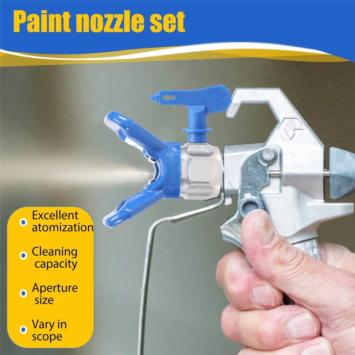 Airless Paint Nozzles Set,Reversible Spray Tips Airless Paint Sprayer Nozzle Airless Sprayer Spraying Machine Parts
Airless Paint Nozzles Set,Reversible Spray Tips Airless Paint Sprayer Nozzle Airless Sprayer Spraying Machine Parts