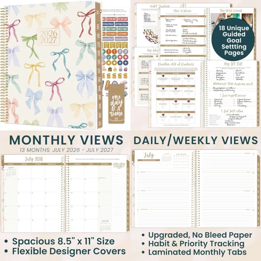 2026-2027 Planner 8.5 x 11 13 Month Academic Year Organizer (July 2026 - July 2027) - Weekly Monthly Agenda Book with Stickers
2026-2027 Planner 8.5 x 11 13 Month Academic Year Organizer (July 2026 - July 2027) - Weekly Monthly Agenda Book with Stickers