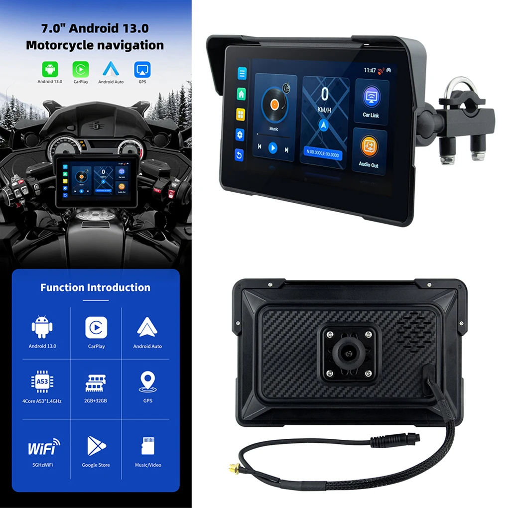 7" Portable Carplay Motorcycle DVR Multimedia Player GPS Navigation Wireless Android Auto Touchscreen Moto Monitor Waterproof
7" Portable Carplay Motorcycle DVR Multimedia Player GPS Navigation Wireless Android Auto Touchscreen Moto Monitor Waterproof