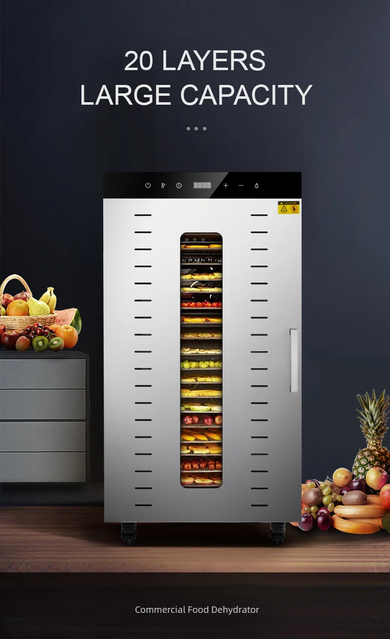OEM ODM 20 Trays Food Dehydrator Vegetable Dryer Machine Beef Jerky Drying Commercial Fruit Dehydrator
OEM ODM 20 Trays Food Dehydrator Vegetable Dryer Machine Beef Jerky Drying Commercial Fruit Dehydrator