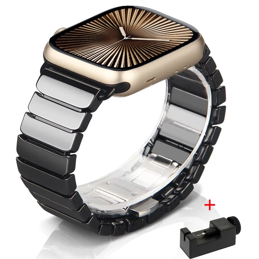 Ceramic Strap for Apple Watch Ultra 2 49mm Band Bracelet Metal Replaceable 10 42mm 46mm 9 8 7 6 5 4 SE 45mm 44mm 40mm 41mm Belt
Ceramic Strap for Apple Watch Ultra 2 49mm Band Bracelet Metal Replaceable 10 42mm 46mm 9 8 7 6 5 4 SE 45mm 44mm 40mm 41mm Belt