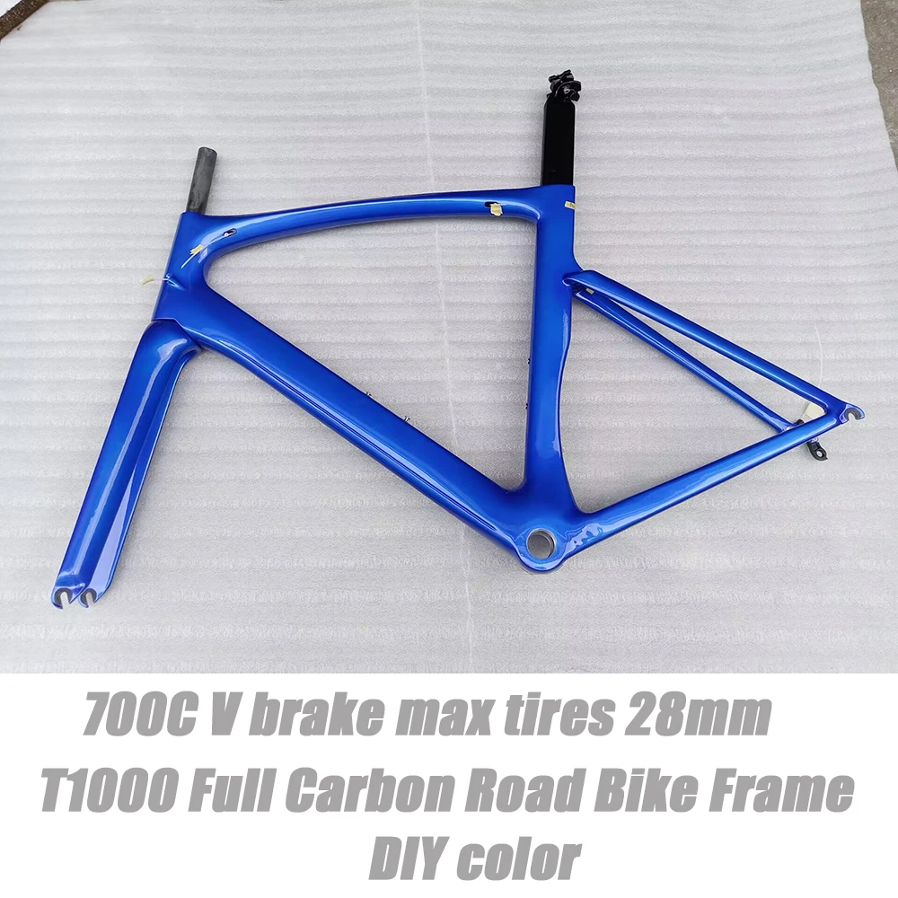 T1000 Full Carbon Road Bike Frame Aero Bicycle Frameset Order Color for 700C Frame Factory Price 2Year Warranty
T1000 Full Carbon Road Bike Frame Aero Bicycle Frameset Order Color for 700C Frame Factory Price 2Year Warranty