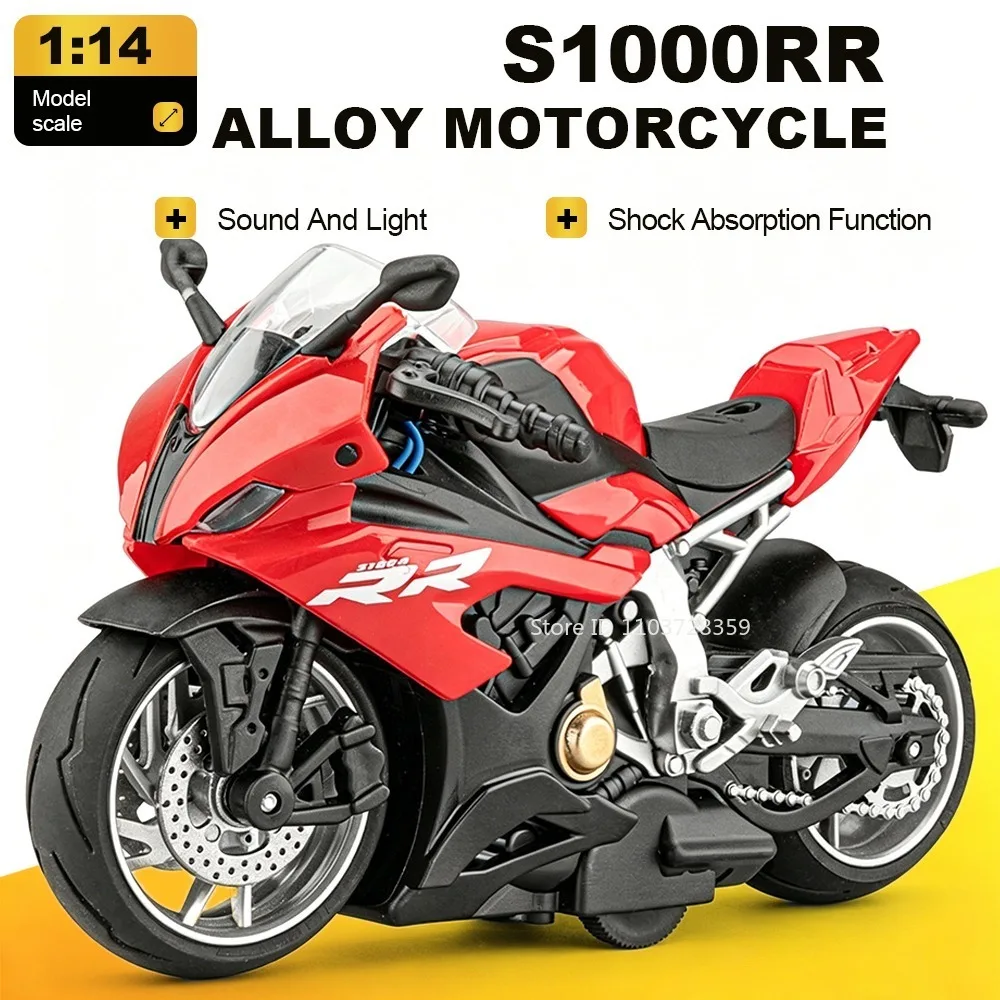 1:14 H2R S1000RR V4S Miniature Model Motorcycle Toys Alloy Diecast Shock Absorption Sound Light Pull Back Toy Motorbikes Gifts
1:14 H2R S1000RR V4S Miniature Model Motorcycle Toys Alloy Diecast Shock Absorption Sound Light Pull Back Toy Motorbikes Gifts