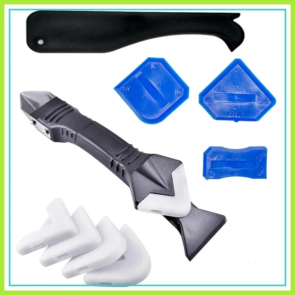 3 in 1 Silicone Caulking Tools, Stainless Steelhead Sealant Finisher, Reusable 5 Pads for Kitchen Bathroom Sink Joint
3 in 1 Silicone Caulking Tools, Stainless Steelhead Sealant Finisher, Reusable 5 Pads for Kitchen Bathroom Sink Joint
