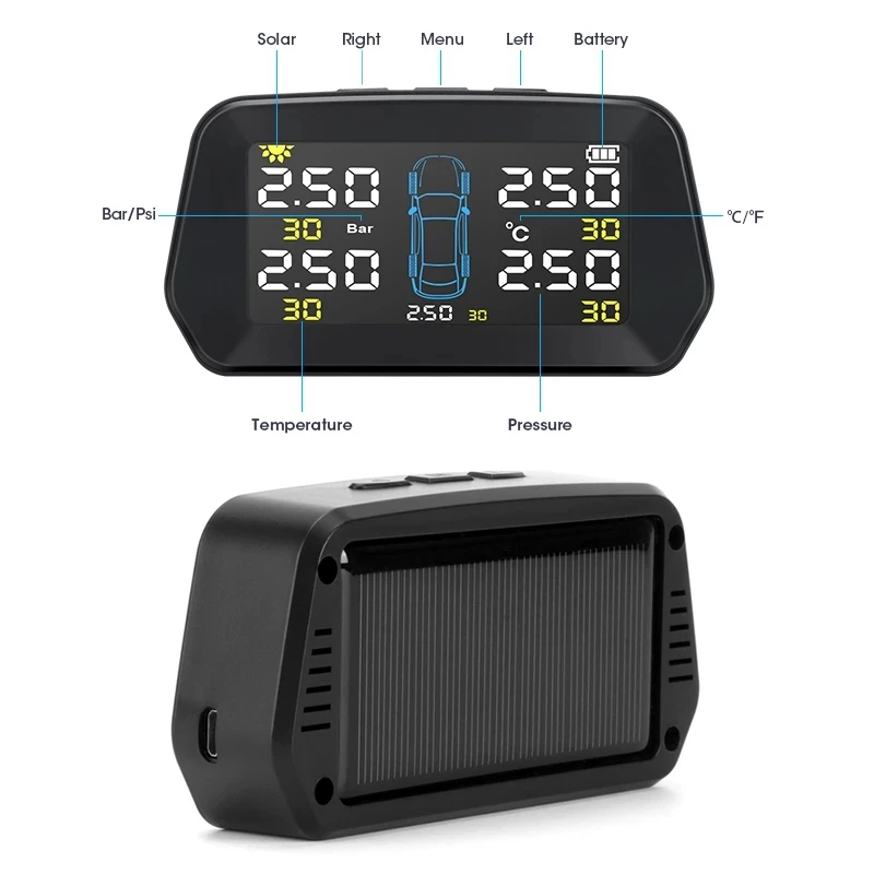 R4-Car TPMS Tire Pressure Monitor Solar External Sensor Tire Pressure Alarm Monitoring System Control Spare Tire
R4-Car TPMS Tire Pressure Monitor Solar External Sensor Tire Pressure Alarm Monitoring System Control Spare Tire