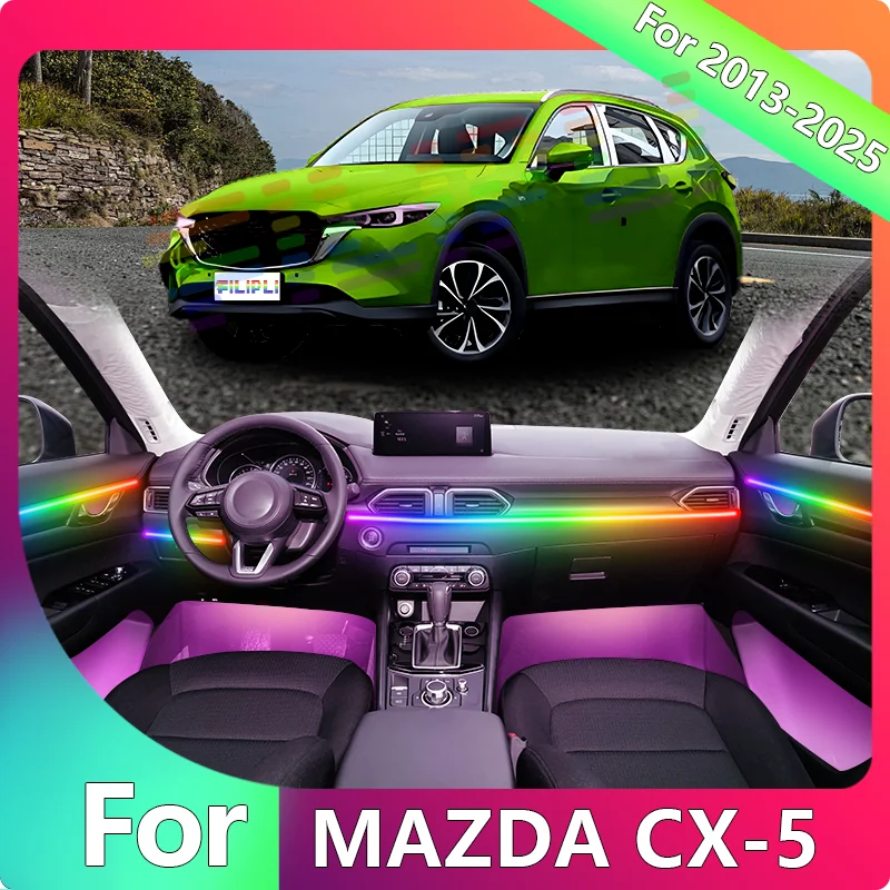 FILIPLI For The MAZDA CX-5 For 2017 64 RGB Bluetooth Controlled Car Ambient Mood Lights Car Interior Music Sync Dynamic Lights
FILIPLI For The MAZDA CX-5 For 2017 64 RGB Bluetooth Controlled Car Ambient Mood Lights Car Interior Music Sync Dynamic Lights