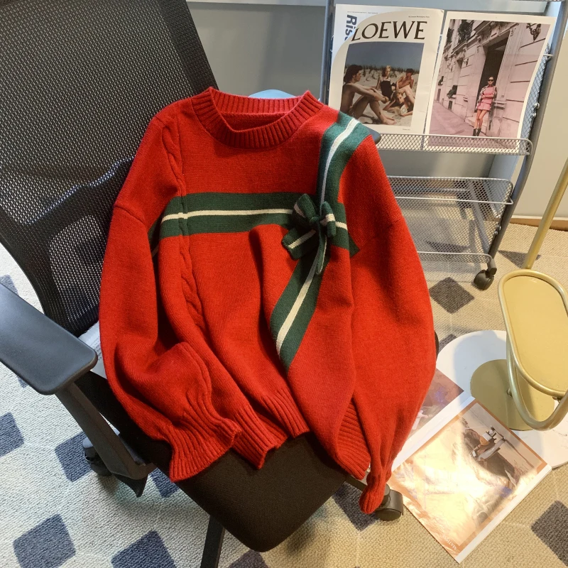 2023 New Christmas Sweaters Harajuku Paired Sweaters Bow Tie Embroidery Knitting Pullover Fashion Retro Winter Clothing Top Y2k
2023 New Christmas Sweaters Harajuku Paired Sweaters Bow Tie Embroidery Knitting Pullover Fashion Retro Winter Clothing Top Y2k