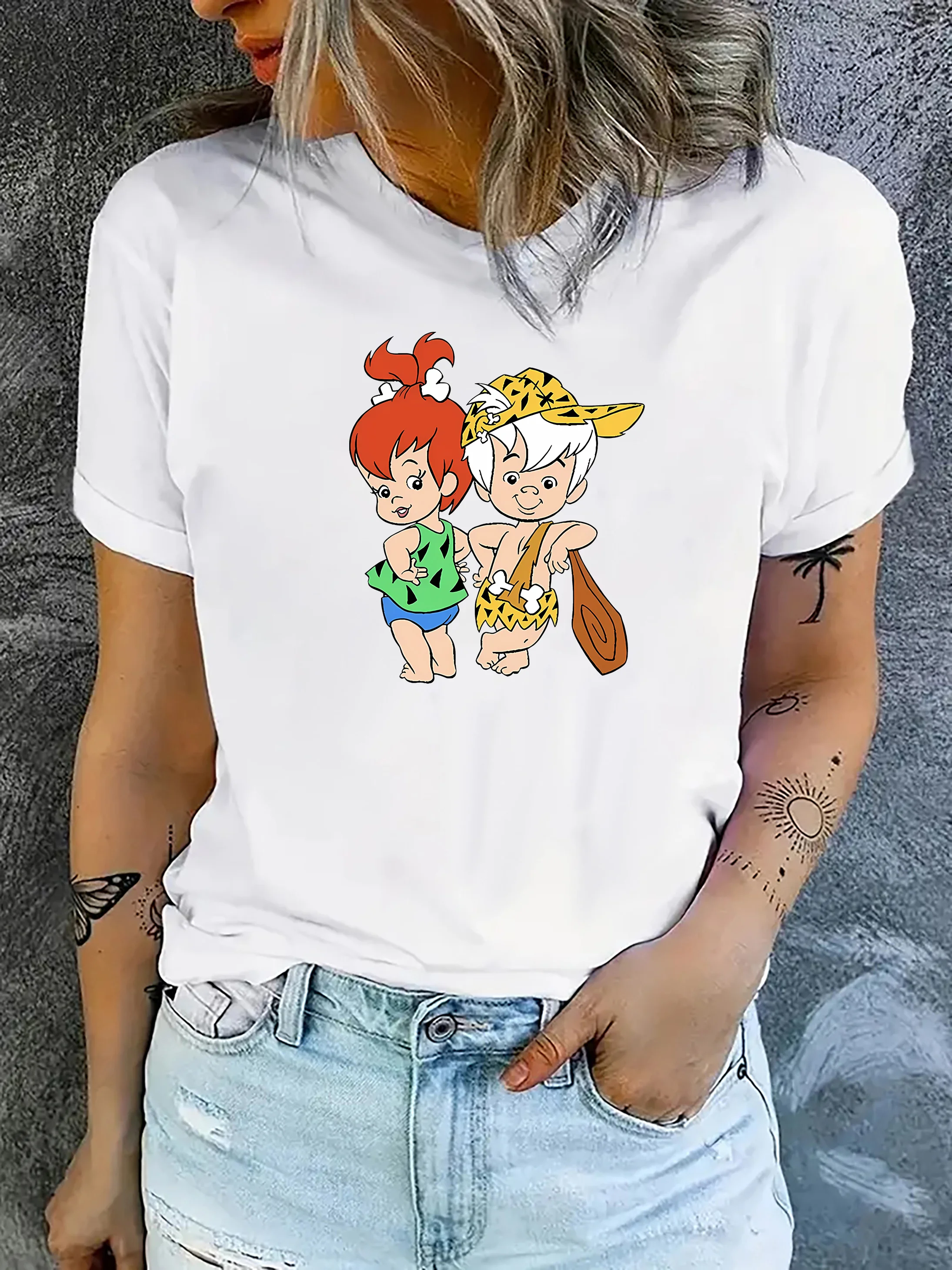 Women's Casual Round Neck Short Sleeve T-shirt with Cute Print Graphic Fashion Sports Tee Tops Comfort Fit
Women's Casual Round Neck Short Sleeve T-shirt with Cute Print Graphic Fashion Sports Tee Tops Comfort Fit
