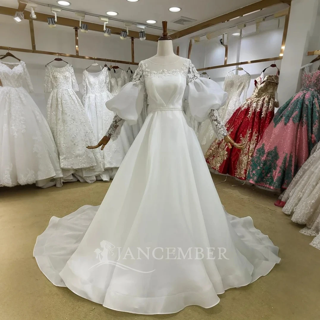 Long Sleeves Wedding Dresses For Women 2025 O-Neck Chapel Wedding Gowns Bridal Gowns Customized فساتين حفلا
Long Sleeves Wedding Dresses For Women 2025 O-Neck Chapel Wedding Gowns Bridal Gowns Customized فساتين حفلا