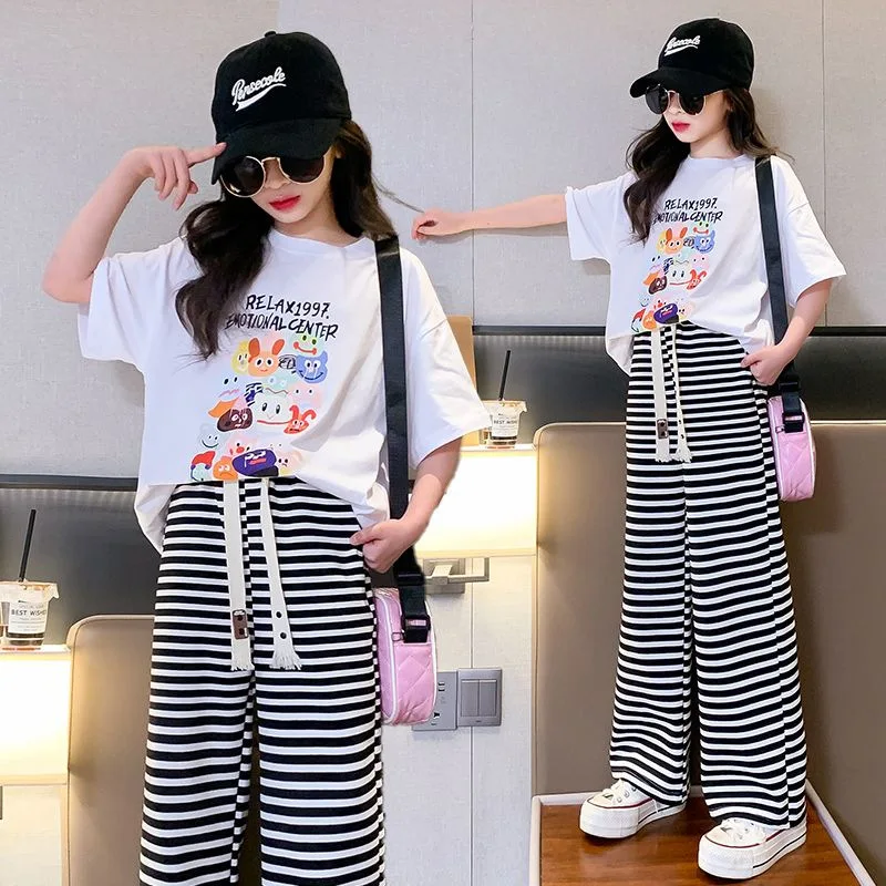 Summer Clothes Set for Children Girls Fashion Cartoon Print T-shirts and Pants 2pcs Suit Teenage Top Bottom Outfits Tracksuits
Summer Clothes Set for Children Girls Fashion Cartoon Print T-shirts and Pants 2pcs Suit Teenage Top Bottom Outfits Tracksuits
